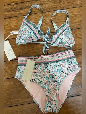 Cosita Linda Beachwear beaded bikini. NWT.